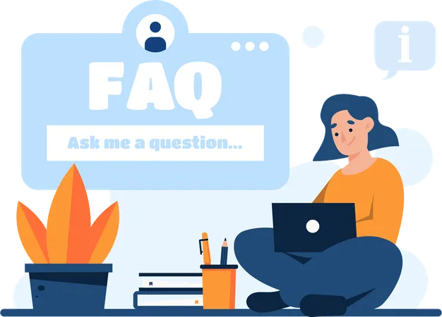 Woman looking for faq  Illustration