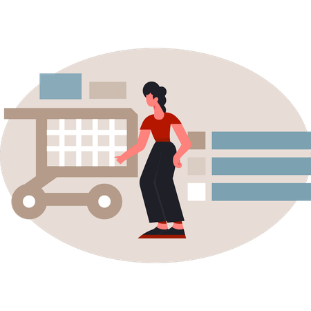 Woman looking office location  Illustration