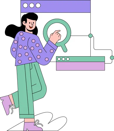 Woman looking online  Illustration