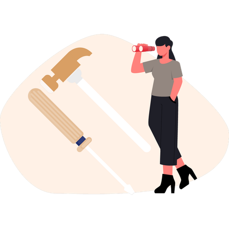 Woman  looking repair service  Illustration