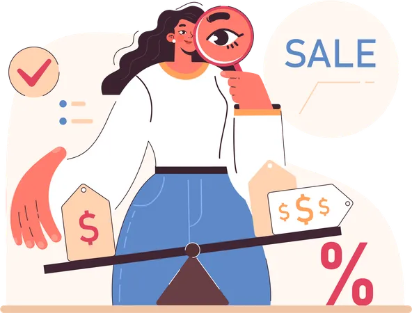 Woman looking sale  Illustration