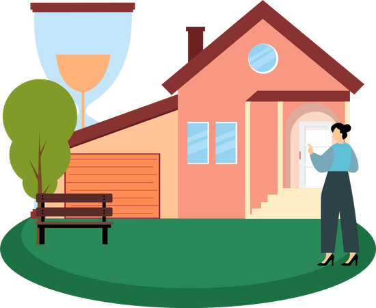 Woman looking to sell property  Illustration