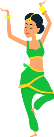 Woman love bharatnatyam dance  Illustration