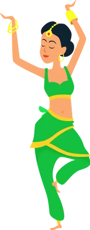 Woman love bharatnatyam dance  Illustration