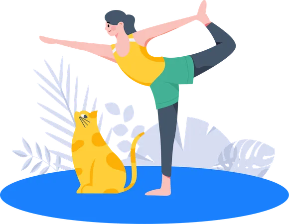 Woman loves doing yoga  Illustration