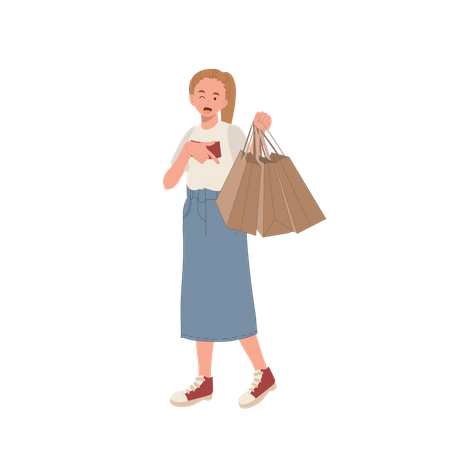 Woman loves shopping  Illustration