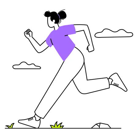 Woman loves to do jogging  Illustration