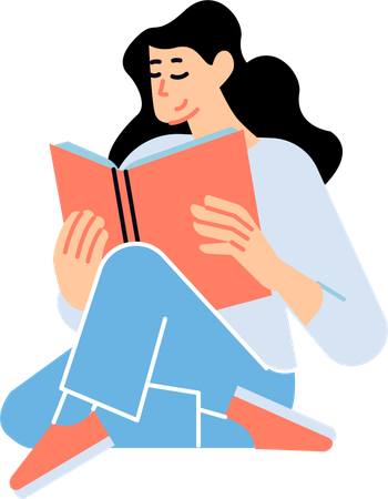 Woman loves to do reading  Illustration