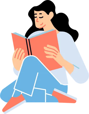 Woman loves to do reading  Illustration