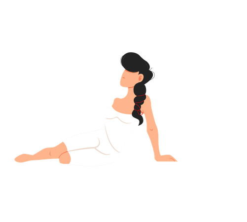 Woman lying and relaxing in sauna  Illustration