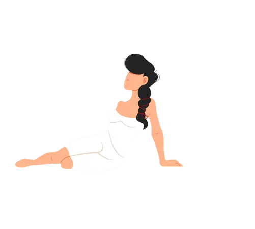 Woman lying and relaxing in sauna  Illustration