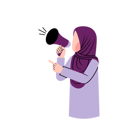 Woman make announcement  Illustration