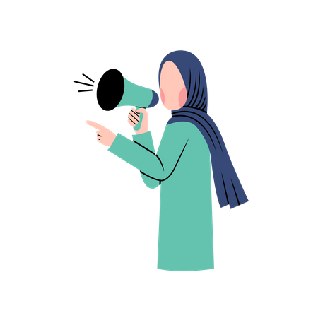 Woman make announcement  Illustration