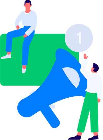Woman makes shopping declaration  Illustration