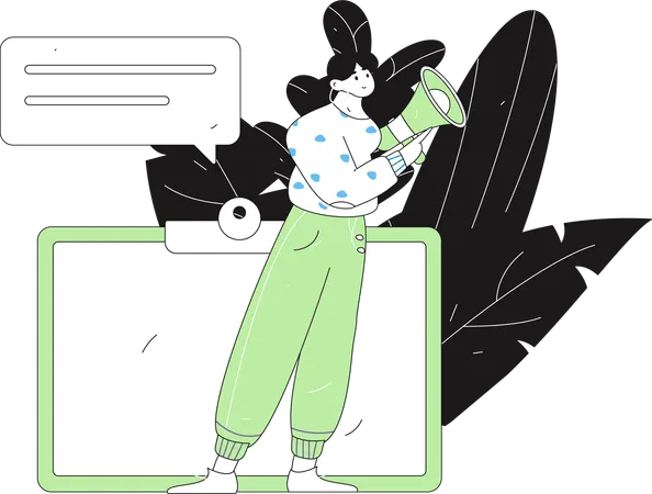 Woman makes shopping declaration  Illustration