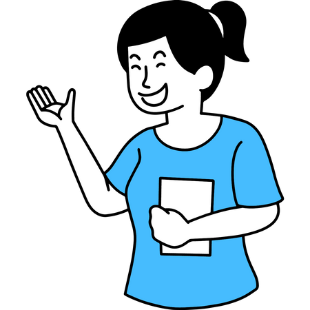 Woman making announcement  Illustration