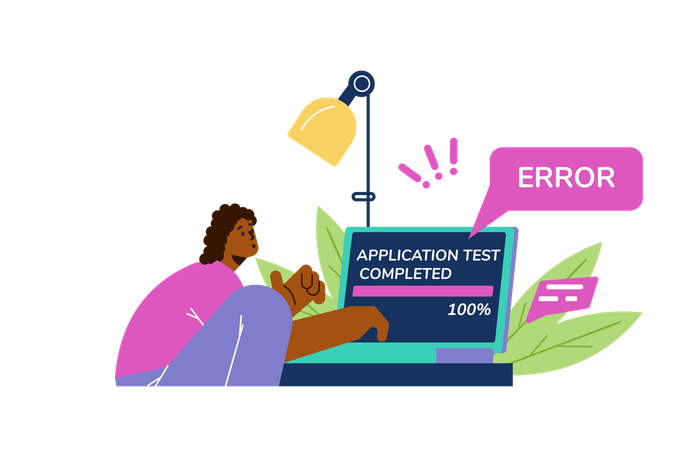 Woman making application test  Illustration