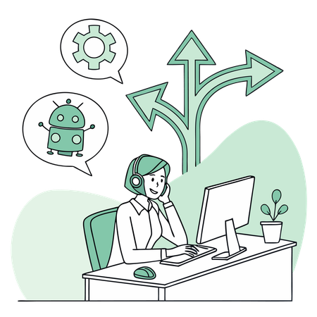 Woman making business decision  Illustration