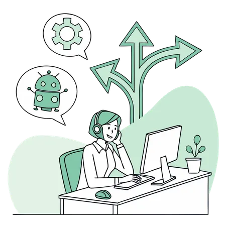 Woman making business decision  Illustration