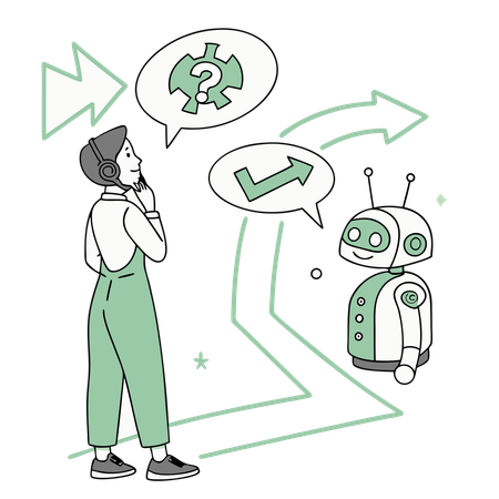 Woman making business decision  Illustration