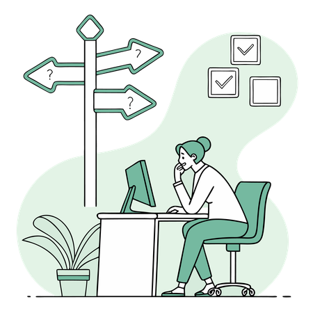Woman making business decision  Illustration