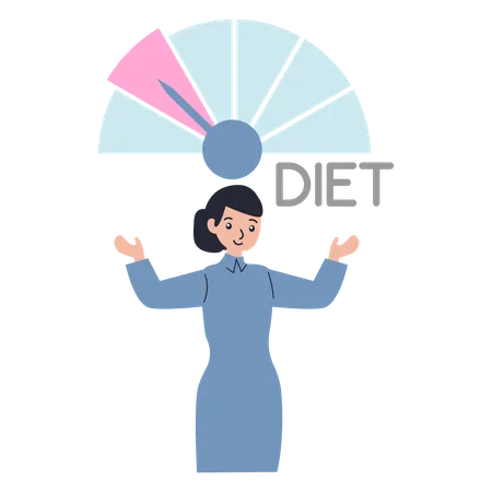 Woman making Calorie Counting  Illustration