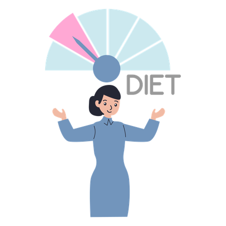 Woman making Calorie Counting  Illustration
