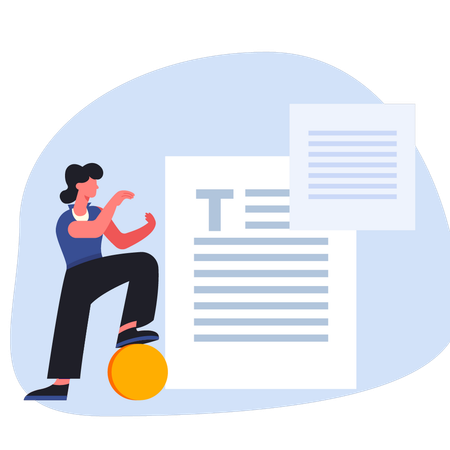 Woman making company tax  Illustration