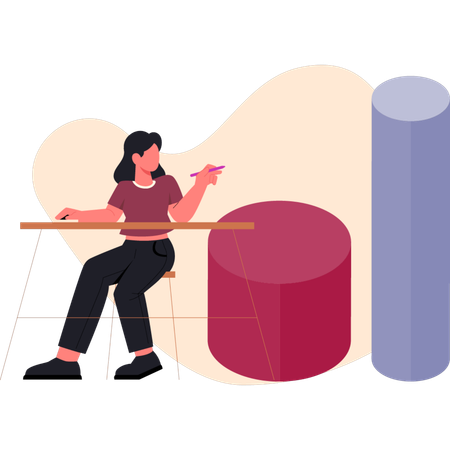 Woman making design  Illustration