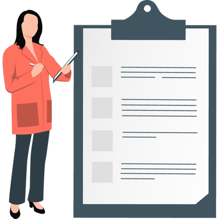 Woman making document  Illustration