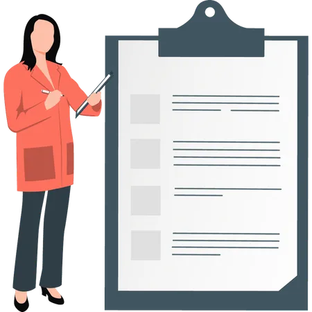 Woman making document  Illustration