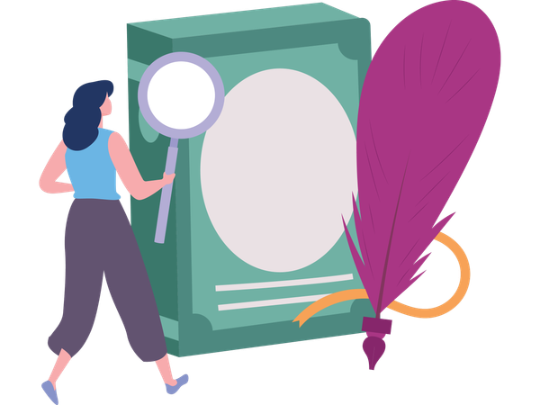 Woman making drawing book  Illustration