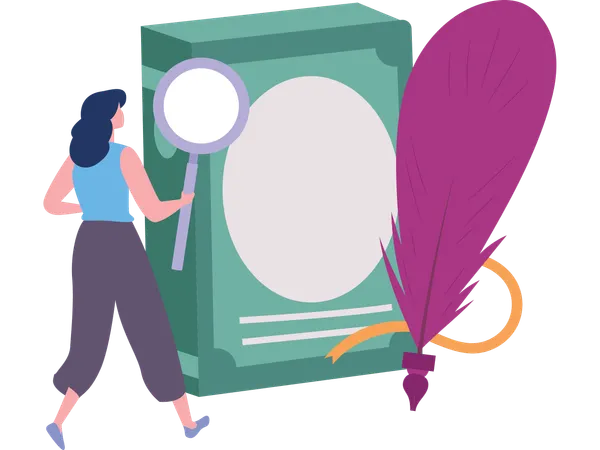 Woman making drawing book  Illustration