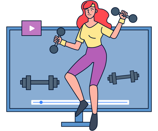 Woman making exercise tutorial  Illustration