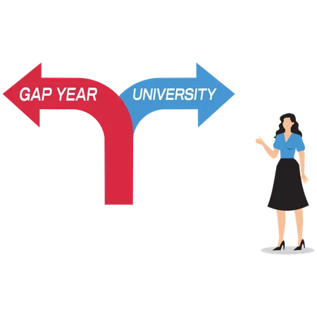 Woman making graduation decision  Illustration