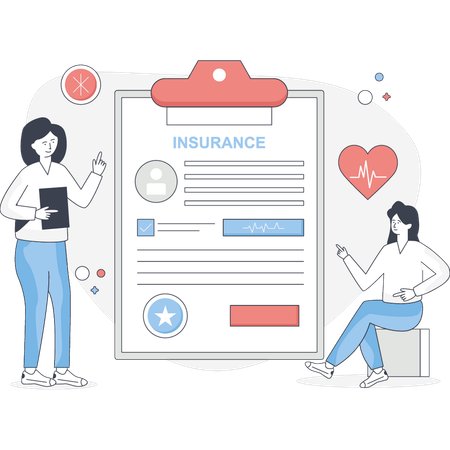 Woman making health insurance  Illustration