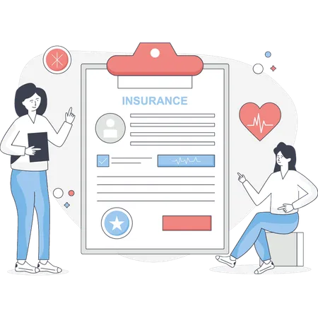 Woman making health insurance  Illustration