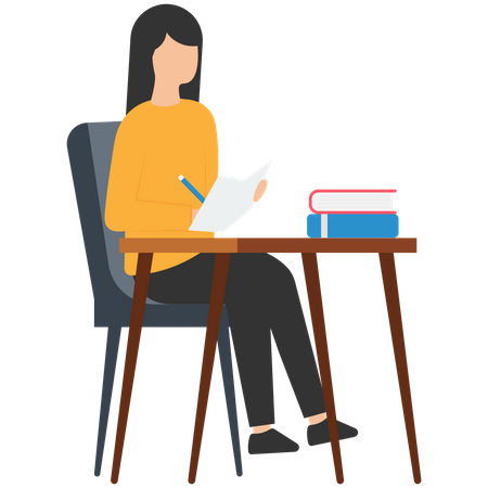 Woman making notes  Illustration