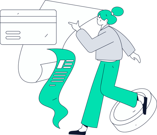 Woman making online payment  Illustration