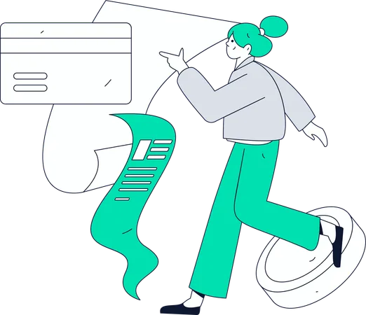 Woman making online payment  Illustration