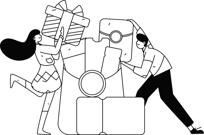 Woman making online purchase from digital shopping  Illustration
