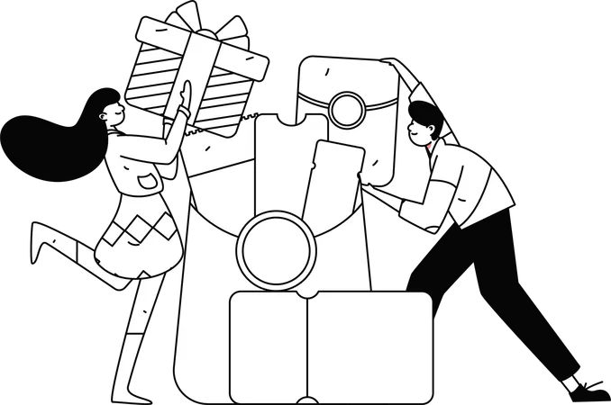 Woman making online purchase from digital shopping  Illustration