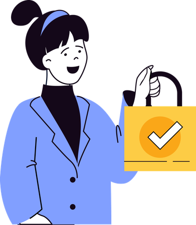 Woman making purchase of clothes  Illustration