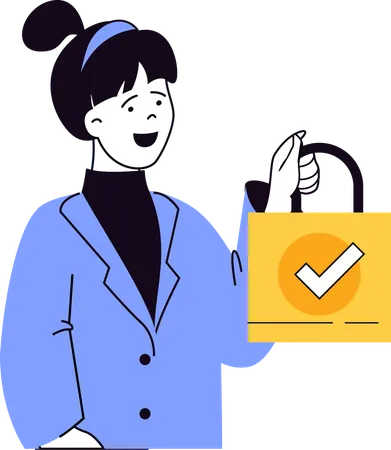 Woman making purchase of clothes  Illustration