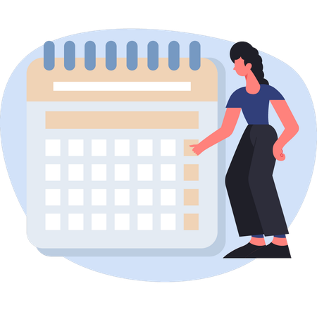 Woman making schedule  Illustration