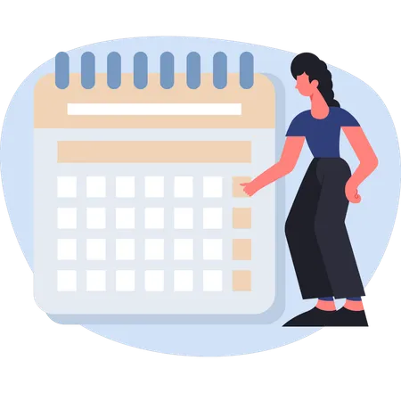 Woman making schedule  Illustration