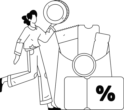 Woman making shopping purchase from discount coupon-01new  Illustration