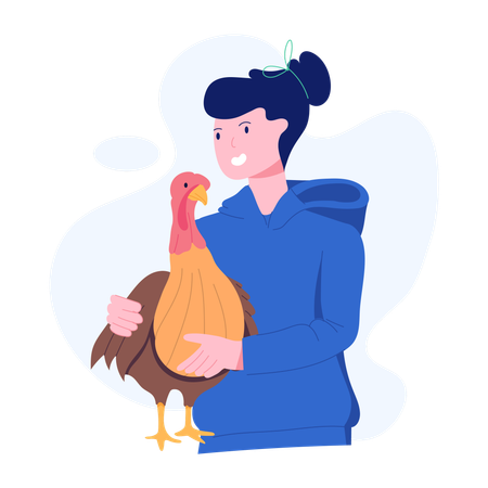 Woman making turkey bird free  Illustration