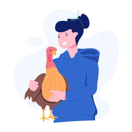 Woman making turkey bird free  Illustration