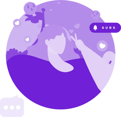 Woman Making Video Content  Illustration